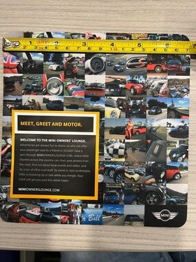MINI Owners Lounge Promotional mouse pad with Collage Graphics Never Used
